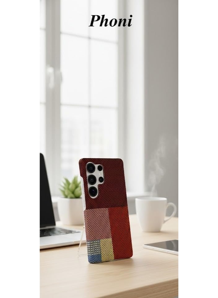 Phoni Ultra Slim Magnetic Case for Samsung Galaxy S25 Ultra, MagSafe-Compatible Magnetic Case, Thin Lightweight Design, Carbon Fiber Style, Raised Camera Protection (Burnished Ember – Red Carbon) - Image 4